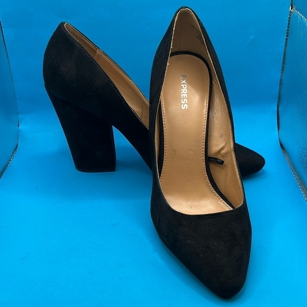Express block Faux Suede Black, size 6